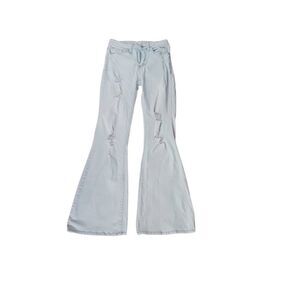 Light wash Distressed almost famous 3 Juniors flare denim 30 inch inseam